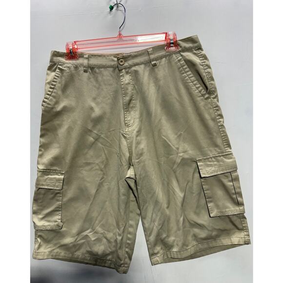 Brooklyn Xpress Men's Cargo Shorts, Size 38, Beige, Cotton/Polyester Blend - Picture 1 of 8